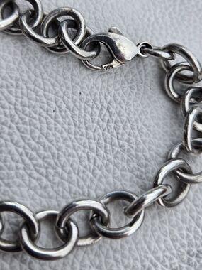 Sterling Silver Round Link Chain Bracelet - Silver